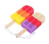 BESTYASH 2piezas Bizcocho De Helado Esponjas De Baño Bolas Exfoliantes Para Ducha Fregado Lufa Suave Masaje Estropajo Juguete Lavar Bañarse