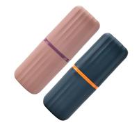 BESTYASH 2piezas Estuche De Viaje Vaso Portátil Cepillos De Dientes Contenedor Pasta De Dientes Organizador Ligero Práctico
