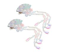 BESTYASH 2piezas Horquilla Japonesa con Forma de Abanico Horquilla con Borlas Niñas Accesorios de Estilo Tradicional Chino Cabello Pasador de Flores para Disfraz Japonés Uso Fiestas