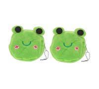BESTYASH 2piezas Monedero De Mujer Forma De Rana Bonito Monedero De Peluche Cremallera para Uso Diario y Viajes Incluye Llavero y Organizador De Monedas Un Obsequio para Niñas y Mujeres