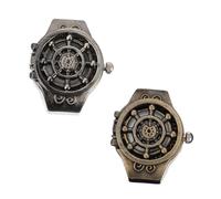 BESTYASH 2piezas Reloj Vintage Anillo de Timón para Hombres y Mujeres Joyería de Moda Diseño Retro para Colección de Relojes y Decoración de Hogar