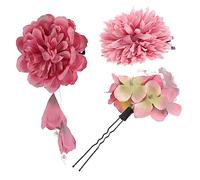 BESTYASH 3 Piezas Accesorios Cabello Estilo Horquilla De Flor Artificial Pasador De Flor Artificial Decoración Cabello Para Fotos De Boda Encaje La Cabellera