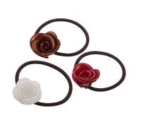 BESTYASH 3 Piezas Coleteros Rosas de Alta Elasticidad Coleteros Ajustables Elásticos con Flores para Mujer para Viajes Playa Fiestas Hawaianas y Bodas