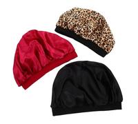 BESTYASH 3 Piezas Gorro de Dormir de Satén Cuidado del Cabello Gorro de Ducha para Mujer para Usos Diarios