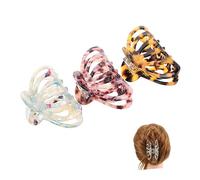 BESTYASH 3 Piezas Horquilla De La Vendimia Pinzas Para El Cabello Con Garras Clip De Garra Rosa Pinzas Para El Cabello Clips De Garra Jumbo Hoja De Acetato