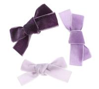 BESTYASH 3 Piezas horquilla pequeño chicas facturado pinzas para el cabello lindo bows Accesorios para el cabello de la chica pasadores de pelo para niñas clips de cabello tela Púrpura