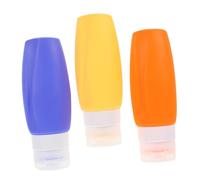 BESTYASH 3 Piezas Silicona de Viaje Recipientes Rellenables Cosméticos y Lociones con Bolsa de Almacenamiento Portátiles y Prácticos Acondicionador Gel Champú