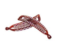 BESTYASH 3 Pinzas Cabello de Plástico Cristales Horquillas Tipo Pez en Negro Brillante Café y Dorado Accesorio Creativo Antideslizante para Mujer y Niñas Uso Diario y Fiestas