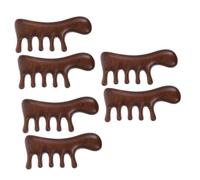 BESTYASH 3 Series Peine De Masaje De Ébano Diente Sándalo Ondulado Ancho Sin Peine Estático De Masaje De Madera Del Cuero Cabelludo Brown 2 Piezas X 3