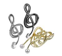 BESTYASH 3piezas Clip de Nota Pinza Pelo de Metal Detalles de Perla Falsa Pinzas Pelo Forma de Nota Musical Antideslizantes para Ocasiones Formales Informales