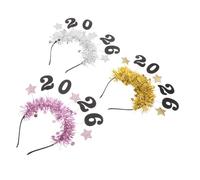 BESTYASH 3piezas Diadema Decorativa De Año Aro Cabello Navideño Tocado De Oropel Accesorios Para Fotos Diademas Cabello De Mujer Para Celebraciones De Fin De Año