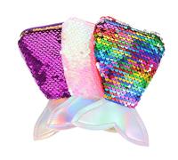 BESTYASH 3piezas Monedero de Sirena Brillante Bolso Bandolera para Niña Mini Monedero de Almacenamiento Portátil para Playa y Viajes Bolso para Guardar Monedas