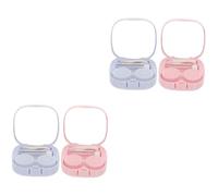 BESTYASH 4 Juegos Estuche para Lentes de Contacto portátil Estuche de anteojos de Lentes Colorido Casos Hola Conveniente Soporte de contactos Suministros de Viaje Vidrio