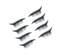 BESTYASH 4 Pares Pestañas Postizas Pegatinas Oscuro Brillantina Tira De Línea De Ojos Con Brillo Pegatinas Delineadores De Ojos De Colores Pegatinas Rizo Latigazos El Plastico Azul