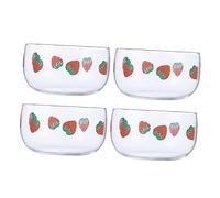 BESTYASH 4 Piezas Conjunto de Cuencos de Vidrio con Diseño de Capacidad Adecuada para Ensaladas Frutas y Postres Materiales Transparentes para Cocina y Comedor