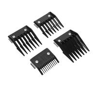 BESTYASH 4 Piezas Conjunto de peine de límite de corte de empuje eléctrico sénior cabello Guías peines para herramienta de peluquería accesorios de peine guía Acero inoxidable Negro