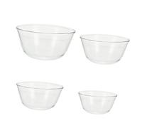 BESTYASH 4 piezas Cuencos de Vidrio Transparentes para Ensaladas y Alimentos Set de Cuencos y Frío para Frutas Snacks y Platos Cocinados