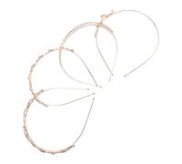 BESTYASH 4 Piezas diadema de diamantes de imitación candelabro europeo tocado sencillo ramillete de lujo diadema de estilo elegante araña diadema de boda tiara para mujer pedrería Rose Gold