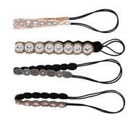 BESTYASH 4 Piezas Diademas Elásticas con Adornos de Rhinestone para Mujeres de Colores Champán Champán Accesorios de Moda para Fiestas
