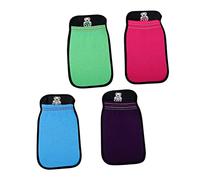 BESTYASH 4 Piezas Guantes de Baño Exfoliantes de Doble Capa Verde Azul Rosa para Limpieza Corporal y Exfoliación Casa