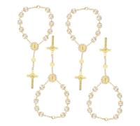 BESTYASH 4 Piezas Pulsera Con Cuentas Talón Kit Para Hacer Pulseras Para Niña Joyas Bohemio Cuatro Hojas Pulsera De Encanto Italiano Paquete Múltiple Jade Golden Perlas De Imitación