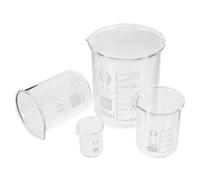 BESTYASH 4 piezas Vasos Medidores de Vidrio para Química y Resistencia al Calor Diseño de Utensilios de de Borosilicato
