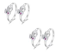 BESTYASH 4piezas Anillos De Ajustables De Joyería Romántica Para San Valentín Diseño Ergonómico y Para y Cumpleaños