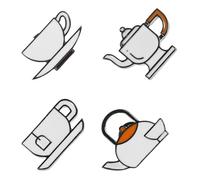 BESTYASH 4piezas Broche Tetera Esmaltada Joyería De Taza De Té Pines De Esmalte Para Decoración Para Mochilas Sombreros y Chaquetas