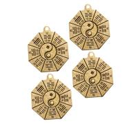 BESTYASH 4piezas Collar De Amuleto De Tai Chi Latón Pendientes Para y Decoración De Llaveros Diseño Elegante De Yin Yang Para Accesorios De Moda