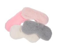 BESTYASH 4piezas Máscaras De Ojos De Seda Sintética Antifaces Peludos Ajustables Para Dormir Cubreojos Transpirables Para Ojos Para Viajes y Descanso Nocturno