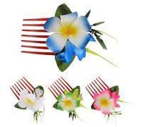 BESTYASH 4piezas Peine de Plumeria Tropical Pinzas Hawaianas Realistas para Bodas Playa Vacaciones de Verano Accesorios de Peineta Lateral Flores de Plumeria