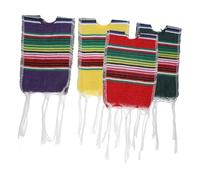 BESTYASH 4piezas Ponchos Cerveza Colores Mini Sarapes Funda Botella Cinco De Mayo Decoraciones