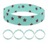 BESTYASH 5 Bandas Elásticas Accesorios para Diarios y Planners en Poliéster para Cuadernos A7/m5 Color Verde Claro Diseño de Estrellas, Ideales para Notas Diarias y Recuerdos de Viaje