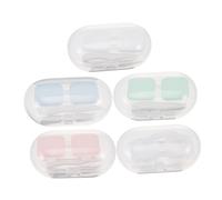 BESTYASH 5 Juegos Estuche para Lentes de Contacto Organizador de Lentes Caja de Almacenamiento Portátil para Viaje Incluye Pinzas y Soporte para Outdoor y Uso Diario