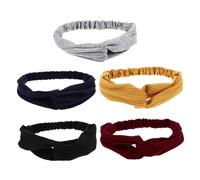 BESTYASH 5 Piezas Diademas Elásticas de Punto Forma de Cruz Diadema Lisa para Mujer para Uso Diario