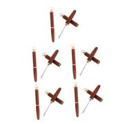 BESTYASH 5 Series Orejera Cuchara Portátil Cucharón Inoxidable Removedores Herramientas Palillo Reutilizable Para El Oído Limpieza De Oídos Púas De Oreja De Madera Marrón Claro 2 Piezas X 5