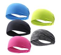 BESTYASH 5piezas Diadema De Secado Rápido Cinta Pelo Deportiva Mixta Banda Elástica Cabello Para Yoga y Ejercicios Absorbe El Sudor Cintillo Cabello Cómodo