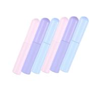 BESTYASH 6 piezas Cepillos de Labios de Silicona con Tapa Aplicadores Multiusos Suaves para Brillo y Lápiz Labial Diseño Portátil Rosa Púrpura y Azul para Maquillaje Preciso Diario y