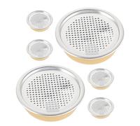 BESTYASH 6 Piezas Latas de Postre con Tapa Mini Latas de Almacenamiento Redondas 40ml Aluminio Dorado con Tapas, Portátiles, para Postres y Fish Glue,