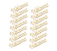 BESTYASH 60 piezas Señal de Bienvenida de Madera Pequeña sin Terminar para Manualidades de Madera Natural para Pintar y Decorar Adornos DIY para Creaciones Artesanales