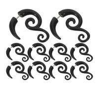 BESTYASH 6pares Pendientes Espiral Falsos de Estilo Punk por Paquete Acrílicos Joyería de Oreja Dilatación Falsa para Fiestas Navideñas y Uso Diario