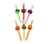 BESTYASH 6piezas Pulsera Luminosa Para Niño Niña Decoración De Halloween Diseño De Elementos De Cuento Accesorio Divertido Para Fiestas y Eventos