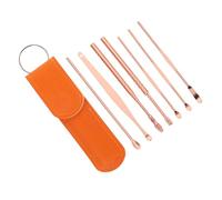 BESTYASH 7 Piezas Orejera Cucharas De Cerumen Bastoncillos De Limpieza De Cerumen Herramientas De Eliminación De Cerumen Recolectores De Cera Del Oído Púas De Oreja Lienzo Rose Gold