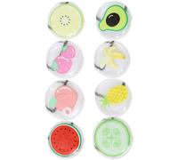 BESTYASH 8 Almohadillas Frías Ojos Gel de Pvc Redondas, Diseño Delicado de Frutas, Bloquean Luz y Ayudan a Dormir, Ideales para Casa y Viaje