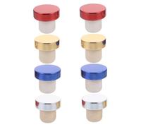 BESTYASH 8 piezas Tapones para Botellas de Vino y Cerveza de Aluminio y Polímero Colores Sellado Hermético y Duradero para Fiestas y Conservación de Bebidas