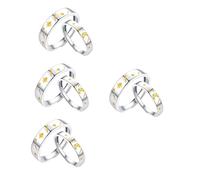 BESTYASH 8piezas Anillos Ajustables De Pareja Diseño Creativo De Luna y Estrella Anillos Abiertos Para San Valentín o Aniversario Joyería Romántica y Moderna