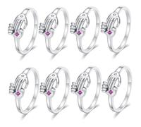 BESTYASH 8piezas Anillos De Ajustables De Anillos De Compromiso Románticos Para San Valentín Diseño De Abrazos