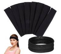 BESTYASH 8piezas Diademas Deportivas Para Correr Unidades Negras Que Absorben El Sudor Para Fitness Yoga y Entrenamiento Al Aire
