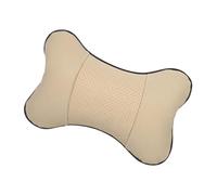 BESTYASH Almohada Cuello Coche Ergonómica Forma de Hueso Cojín de Reposacabezas Soporte para Viaje Interior Vehículo Beige Suave