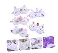 BESTYASH Antifaz para Dormir de Felpa Diseño de Unicornio, 5 Unidades, Cómodo y Agradable Piel, Adecuado para Dormir y Viajar Estilo Aleatorio